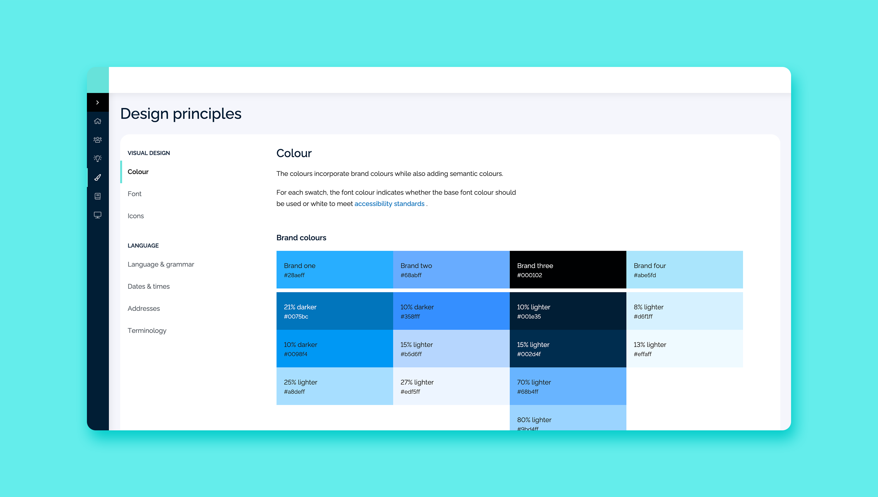 Design system screenshot